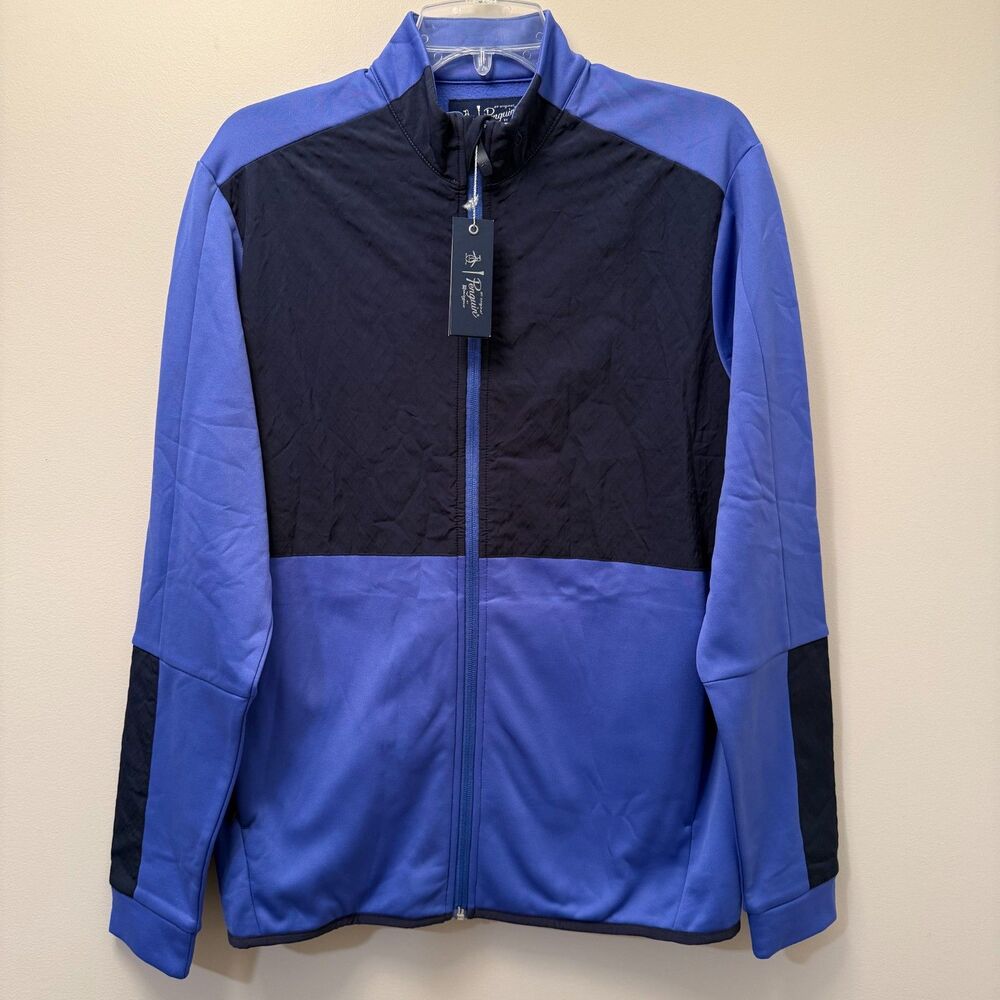 Original Penguin Men’s Full Zip Jacket Colorblock Blue Navy NWT Size M